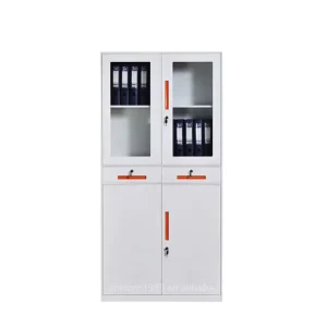 Modern Design Steel Lockers File Storage Cabinets with Drawers Office File Cabinet Glass Door Steel Office Cabinet Supplier