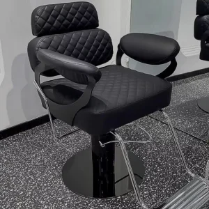 Modern Design Swivel Adjustable Luxury Barber Chair Black Salon Armchair for Women Dressing and Beauty Hair Cutting Furniture