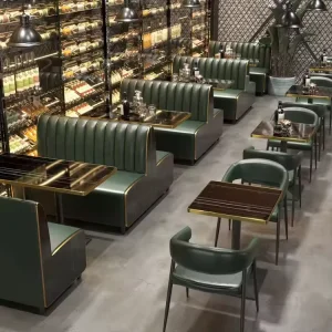 Modern Design Synthetic Leather Panel Dining Outdoor Restaurant Booth Table Set Minimalist Design Hotels Bars Mall Foldable