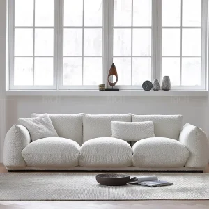 Modern Design White Velvet Boucle Fabric Leisure Sofa Couch for Home Villa Apartment Living Room Hotel Office Salon Reception