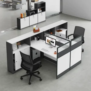 Modern Design Wooden Furniture Workstation with Aluminium Screen Cubicle Office Partition for School Application
