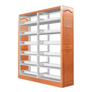 Modern Design Wooden Metal Bookshelf for Library Office Book Storage Rack Metal and Wood Bookshelves