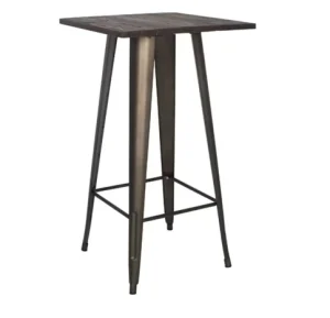Modern Design Wooden Metal High Bar Table Square Table