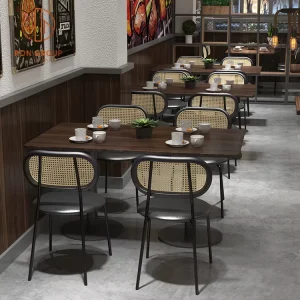 Modern Design Wooden Table Restaurant Customization Cafe Coffee Shop Restaurant Furniture Table and Chair Set