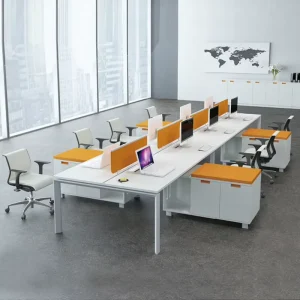Modern Design Work Station White Computer Panel Workstation Modular 8 Person Office Table For 2 4 6 8 Person People