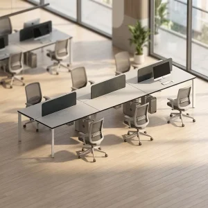Modern Designed Modular Wooden Commercial Office Workstation with Privacy Partition Screen for Office Building School Use