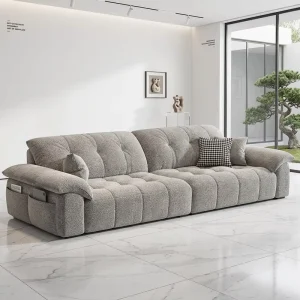 Modern Designer Biscuit Sofa Chenille Fabric Upholstered Sectional Sofa Luxury Cloud Sofa for Hotel Project