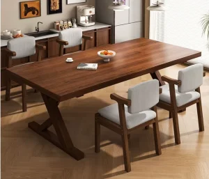 Modern Dining Table & Chair Set for Rental Apartments Rectangular Large Board Commercial Restaurant Furniture