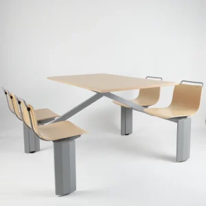 Modern Dining Table and Chair Set for Commercial Restaurants Canteens Eco-Friendly Durable Easy Clean 4-Seater