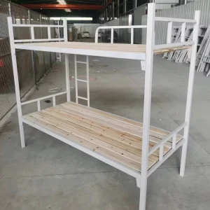 Modern Dormitory Heavy Duty Metal Double Bunk Frame Bed for Students
