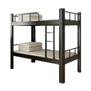 Modern Double Bed Iron & Steel Frame Dormitory Bunk Bed High Low School Home Bedroom Furniture for Hotel and Hospital Use