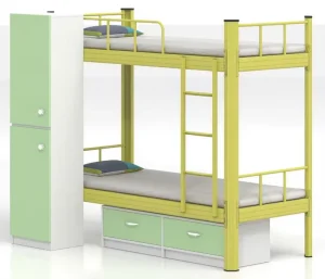 Modern Double Deck Two Story Loft Bunk Bed for Hostel Dormitories Apartments Bedrooms