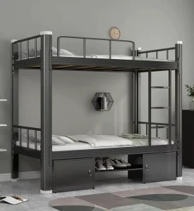 Modern Double Metal Bunk Bed Frame for Children Teenagers with Storage Home School Dormitory Beds Steel Bunk Bed for Adult