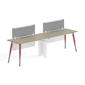 Modern Double Office Workstation Desk Modular Staff Table with Privacy Screen for Collaborative Workspace
