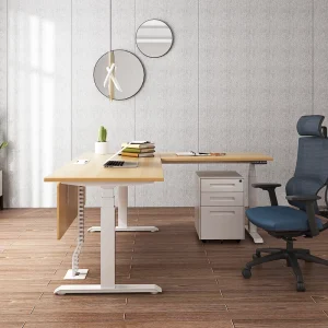 Modern Dual Motor Adjustable L Shaped Electric Standing Desk with Iron Frame Warranty for Home Commercial Use