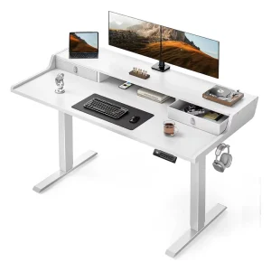 Modern Dual Motor Electric Standing Desk Ergonomic Office Adjustable Height Sit To Stand Desk for Dual Monitors