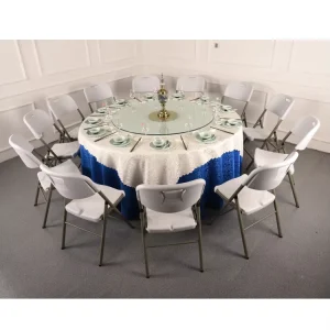 Modern Durable 6ft 10 Seaters Outdoor Banquet Plastic Round Folding Table for Events Party Wedding