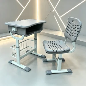 Modern Durable ABS Adjustable Height Classroom Furniture Set Middle School Students’ Desk and Chair
