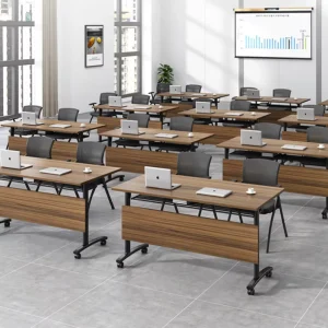Modern Durable Adjustable Conference Table Foldable Flip Top Mobile Training Table Narrow Meeting Table Modesty Locking