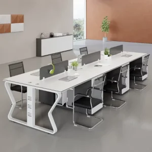 Modern Durable Adjustable Wood Office Partition Desk and Chair Set with Special shaped Modular Workstation