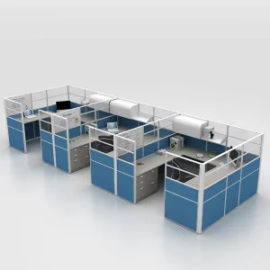 Modern Durable Aluminum Modular Office Workstation Cubicals with Independent Workspace for Home and Office Use