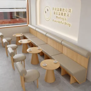 Modern Durable Bar Lounge Area Coffee Shop Commercial Hotel Mall Panel Leather Restaurant Sofa Booth Seating High Density Foam