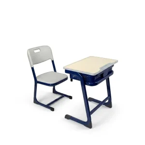 Modern Durable Children School Furniture Desk and Chair Metal Drawer School Desk Set