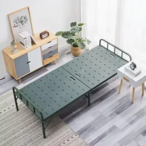 Modern Durable Double Fold Design Folding Steel Bed Anti rust Space Saving Portable Lightweight Dormitories Living Hotel School