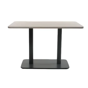 Modern Durable Eco Friendly Aluminum Steel Wood Top 4 Seater Rectangular Commercial Coffee Bar Dining Table Living Room Hotel