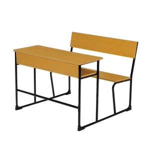 Modern Durable Eco Friendly Double Seat School Wooden Bench Table and Chair Set for Classroom Commercial Use