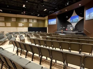 Modern Durable Fabric Metal Church Pulpit Chairs for Schools Cinema Theater Hospitals Stacking Theater Furniture