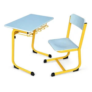 Modern Durable Fixed Metal+Plastic Steel MDF School Study Table Chair Set Commercial Use Custom Color OEM ODM