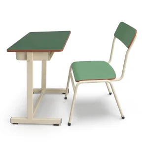 Modern Durable Fixed Single Primary Middle High School Classroom Desk Chair Set Steel+MDF+Plastic PT-0703