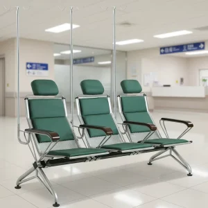 Modern Durable High Capacity Steel Hospital IV Fluid System Chairs with Storage Rails for School Use Eco-Friendly