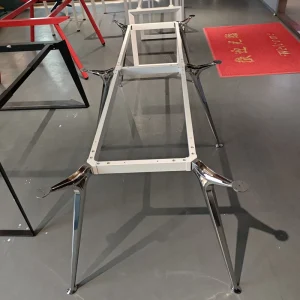 Modern Durable Iron Commercial Office Computer Desk with Metal Frame for Multi-Purpose 4-Person Face-to-Face Workstation
