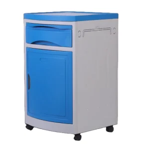 Modern Durable Medical ABS Plastic Hospital Bedside Table in Blue