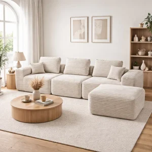 Modern Durable Modular Sectional Lounge Chair Home Furniture Sponge Vacuum Compressed Fabric Sofa Apartment Hotel