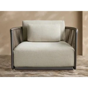 Modern Durable Outdoor Swivel Chair Handwoven Polyester Rope Waterproof All Weather Aluminum Frame Eco Friendly for Hotel School