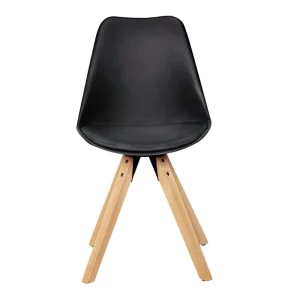 Modern Durable Restaurant Furniture Wooden Leg Plastic Tulip Chair with Soft PU Cushion for Hotel Villa Dining
