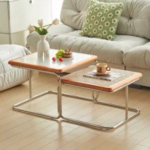 Modern Durable Stainless Steel Square Foldable Tea Table and Coffee Table for Living Room Home Furniture