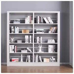 Modern Durable Steel Bookcase Library Furniture for Classroom Hospital Workshop Supermarket Home Office Hotel