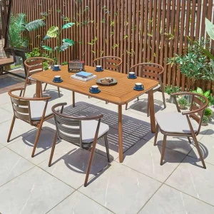 Modern Durable Waterproof Aluminum Plate Carved Table for Outdoor Furniture in Courtyard Park & Hotel with 2-Year Warranty