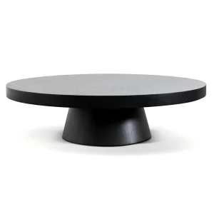 Modern Durable Wooden Round Coffee Table with Oak Top Non Foldable for Hotel Lobby and Bar Use