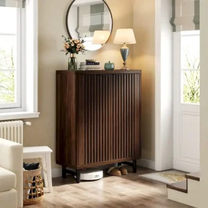 Modern Durable Wooden Shoe Rack Cabinet with Locker Design for Living Room Home Furniture