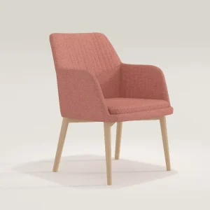 Modern Dusty Pink Reception Chairs Ergonomic Design Solid Wood Legs High-End Office Lounge Waiting Room Chairs for Hotel Lobby