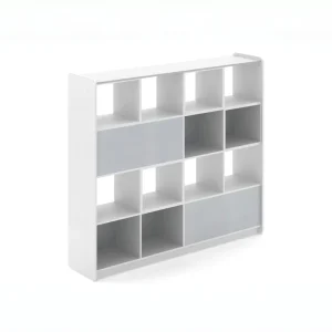 Modern E0 Certified Freestanding Filing Cabinet Multi compartment Open & Half shutter Design Office Partition Storage Bookshelf
