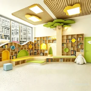 Modern Eco-Friendly Commercial Library International Preschool Classroom Reading Corner Wooden Furniture Set School Tree