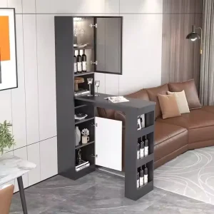 Modern Eco Friendly Durable MDF Panel Leisure Table Wine Cabinet Display Stand Small Bar Counter for Home Bars Living Rooms