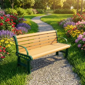 Modern Eco-Friendly Durable Water Resistant HDPE Metal Frame Outdoor Garden Patio Bench 3-Seater Church Park Seating Dining