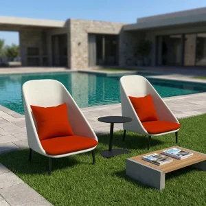 Modern Eco Friendly Fabric High Back Sun Lounger Outdoor Lounge Chair for Parks Hotels & Living Rooms